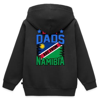 Namibia - Kinder Premium Organic Zip Hoodie - Schwarz - Hinten - AI Model Kid Male (0cm)