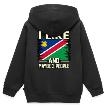 Namibia - Kinder Premium Organic Zip Hoodie - Schwarz - Hinten - AI Model Kid Male (0cm)