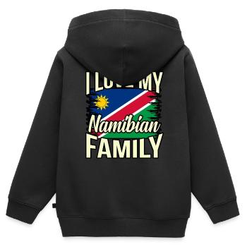 Namibia - Kinder Premium Organic Zip Hoodie - Schwarz - Hinten - AI Model Kid Male (0cm)