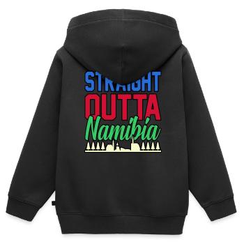 Namibia - Kinder Premium Organic Zip Hoodie - Schwarz - Hinten - AI Model Kid Male (0cm)