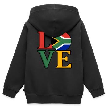 Südafrika - Kinder Premium Organic Zip Hoodie - Schwarz - Hinten - AI Model Kid Male (0cm)