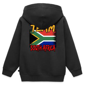 Südafrika - Kinder Premium Organic Zip Hoodie - Schwarz - Hinten - AI Model Kid Male (0cm)