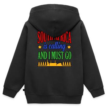 Südafrika - Kinder Premium Organic Zip Hoodie - Schwarz - Hinten - AI Model Kid Male (0cm)