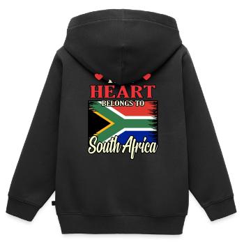 Südafrika - Kinder Premium Organic Zip Hoodie - Schwarz - Hinten - AI Model Kid Male (0cm)
