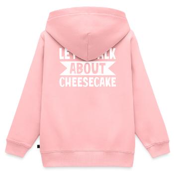 Parlons de la cuisson des desserts au gâteau au fromage - Sweat Premium à capuche zippé enfant bio - rose - Dos - AI Model Kid Female (0cm)