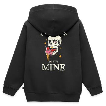 Je l’ai léché, donc il m’appartient pour un - Sweat Premium à capuche zippé enfant bio - noir - Dos - AI Model Kid Male (0cm)
