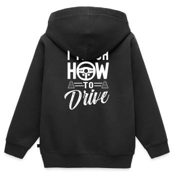 Ich Bringe Das Fahren Bei Fahrlehrer Fahrschule - Kinder Premium Organic Zip Hoodie - Schwarz - Hinten - AI Model Kid Male (0cm)