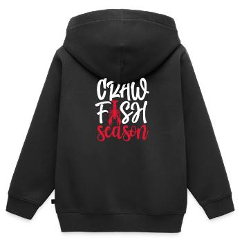 Languste - Kinder Premium Organic Zip Hoodie - Schwarz - Hinten - AI Model Kid Male (0cm)