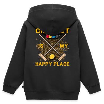Croquet is my Happy Place - Kinder Premium Organic Zip Hoodie - Schwarz - Hinten - AI Model Kid Male (0cm)