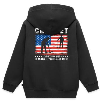 Croquet it isn't fun but it makes you look rich - Kinder Premium Organic Zip Hoodie - Schwarz - Hinten - AI Model Kid Male (0cm)