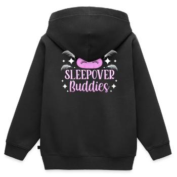 Nuit entre amis Nuitée - Sweat Premium à capuche zippé enfant bio - noir - Dos - AI Model Kid Male (0cm)