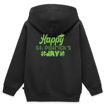 Tout le meilleur À la Saint-Patrick Gaélique Irlande Irlandais - Sweat Premium à capuche zippé enfant bio - noir - Dos - AI Model Kid Male (0cm)