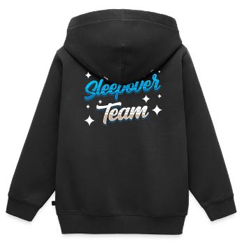 Nuit en équipe Party Nuitée - Sweat Premium à capuche zippé enfant bio - noir - Dos - AI Model Kid Male (0cm)