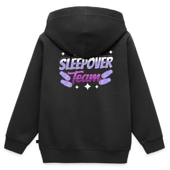 Nuit en équipe Party Nuitée - Sweat Premium à capuche zippé enfant bio - noir - Dos - AI Model Kid Male (0cm)