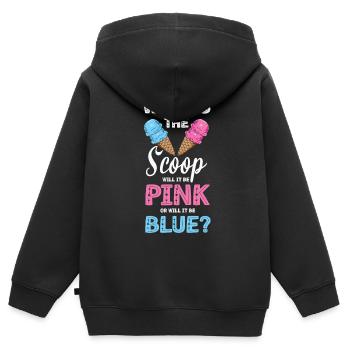 Quel est le hit, sera-t-il rose ou pour - Sweat Premium à capuche zippé enfant bio - noir - Dos - AI Model Kid Male (0cm)