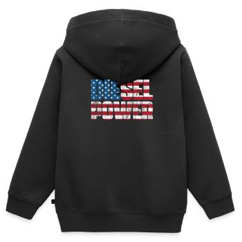 Diesel Amérique - Sweat Premium à capuche zippé enfant bio - noir - Dos - AI Model Kid Male (0cm)