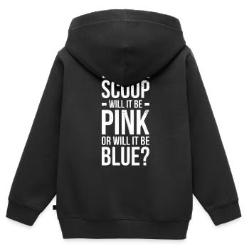 Quel est le hit, sera-t-il rose ou pour - Sweat Premium à capuche zippé enfant bio - noir - Dos - AI Model Kid Male (0cm)