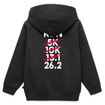 13,1 km de course à pied - coureur de semi-marathon marathonien - Sweat Premium à capuche zippé enfant bio - noir - Dos - AI Model Kid Male (0cm)