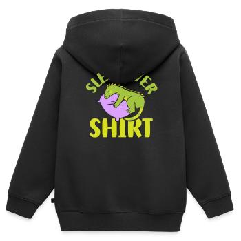 Chemise de nuit NuitÉe Fête - Sweat Premium à capuche zippé enfant bio - noir - Dos - AI Model Kid Male (0cm)