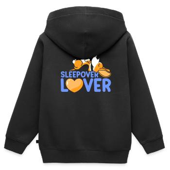 Amoureux de la nuit Nuitée - Sweat Premium à capuche zippé enfant bio - noir - Dos - AI Model Kid Male (0cm)