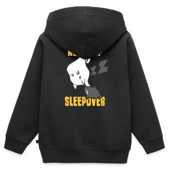 Pas de sommeil Nuit Party Nuitée Douce - Sweat Premium à capuche zippé enfant bio - noir - Dos - AI Model Kid Male (0cm)