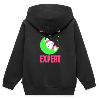 Expert pour les nuitées Nuitée Party sweet - Sweat Premium à capuche zippé enfant bio - noir - Dos - AI Model Kid Male (0cm)
