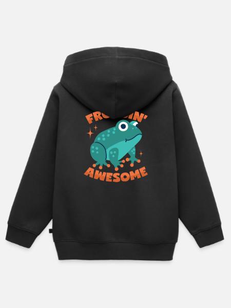 Frosch Wortwitz - Kinder Premium Organic Zip Hoodie - Schwarz