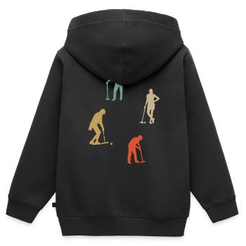Krocket - Kinder Premium Organic Zip Hoodie - Schwarz - Hinten - AI Model Kid Male (0cm)