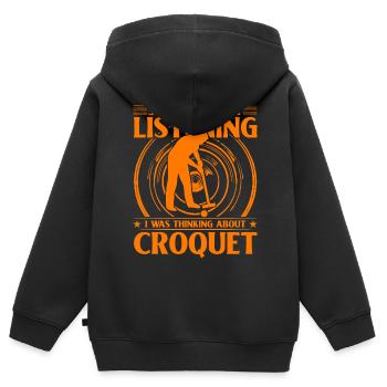 Sorry I wasn't Listening was thinking about Croque - Kinder Premium Organic Zip Hoodie - Schwarz - Hinten - AI Model Kid Male (0cm)