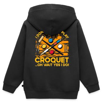 I don't always play Croquet oh wait yes I do! - Kinder Premium Organic Zip Hoodie - Schwarz - Hinten - AI Model Kid Male (0cm)