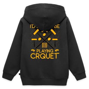 I'd rather be playing Croquet - Kinder Premium Organic Zip Hoodie - Schwarz - Hinten - AI Model Kid Male (0cm)