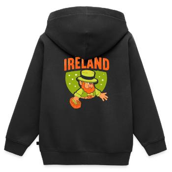 J’adore l’Irlande Irish St. Patrick’s Day - Sweat Premium à capuche zippé enfant bio - noir - Dos - AI Model Kid Male (0cm)