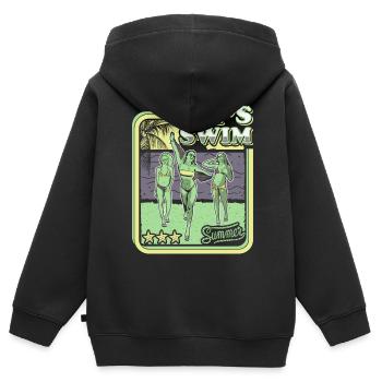LETS SWIM - BIKINI GIRL - RETRO SUMMER HOLIDAY - Kids Premium Organic Zip-up Hoodie - black - Back - AI Model Kid Male (0cm)