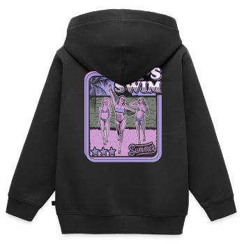 LETS SWIM - BIKINI GIRL - RETRO SUMMER HOLIDAY - Kids Premium Organic Zip-up Hoodie - black - Back - AI Model Kid Male (0cm)