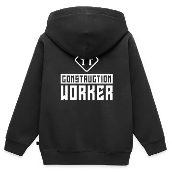 Construction Worker Construction Teamwork Construction Site Team - Kids Premium Organic Zip-up Hoodie - black - Back - AI Model Kid Male (0cm)