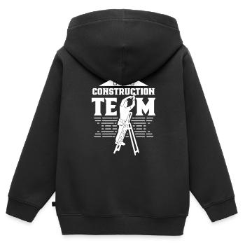 Construction Team Teamwork Construction site Construction workers - Kids Premium Organic Zip-up Hoodie - black - Back - AI Model Kid Male (0cm)