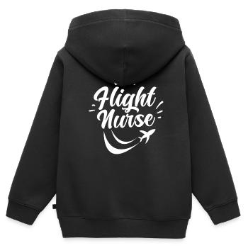 Profession d’infirmière de vol Médecin de vol Médecin de vol - Sweat Premium à capuche zippé enfant bio - noir - Dos - AI Model Kid Male (0cm)