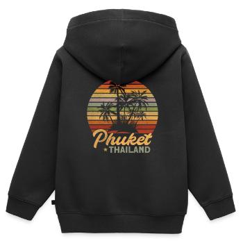 Thailand - Kinder Premium Organic Zip Hoodie - Schwarz - Hinten - AI Model Kid Male (0cm)