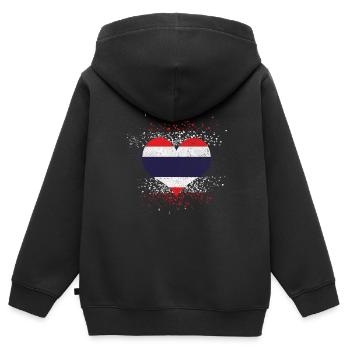Thailand - Kinder Premium Organic Zip Hoodie - Schwarz - Hinten - AI Model Kid Male (0cm)