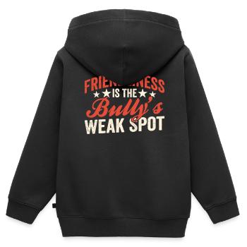 Freundlichkeit Ist Die Schwachstelle Des Mobbers - Kinder Premium Organic Zip Hoodie - Schwarz - Hinten - AI Model Kid Male (0cm)
