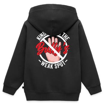 Freundlichkeit Ist Die Schwachstelle Des Mobbers - Kinder Premium Organic Zip Hoodie - Schwarz - Hinten - AI Model Kid Male (0cm)