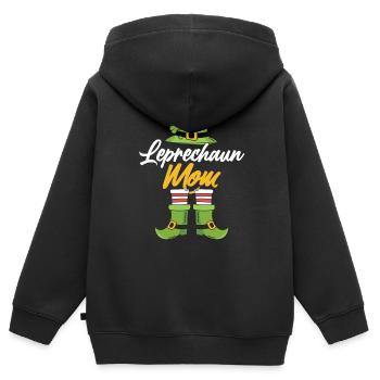 Leprechaun Mama St Patrick’s Day Leprechaun Irlandais - Sweat Premium à capuche zippé enfant bio - noir - Dos - AI Model Kid Male (0cm)