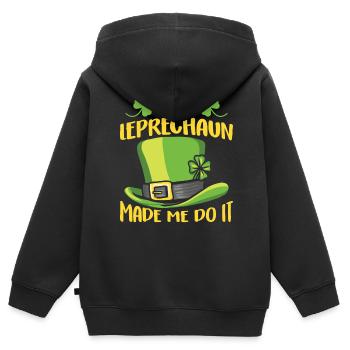 Der Kobold Hat Mich Dazu Gezwungen Ire Leprechaun - Kinder Premium Organic Zip Hoodie - Schwarz - Hinten - AI Model Kid Male (0cm)