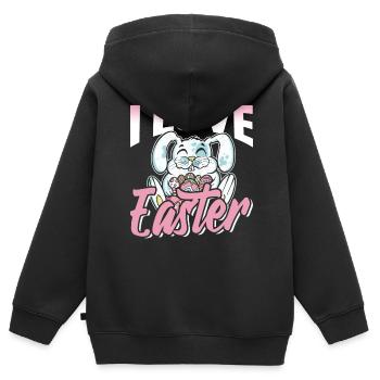 Ich Liebe Ostern Osterfest Osterei Osterhase - Kinder Premium Organic Zip Hoodie - Schwarz - Hinten - AI Model Kid Male (0cm)