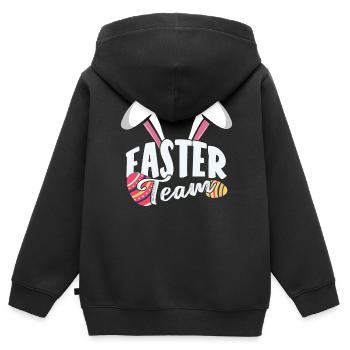 Équipe de Pâques Lapin de Pâques Pâques Pâques Pâques Pâques - Sweat Premium à capuche zippé enfant bio - noir - Dos - AI Model Kid Male (0cm)