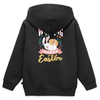 Wir Wünschen Allen Ein Frohes Osterfest Ostern - Kinder Premium Organic Zip Hoodie - Schwarz - Hinten - AI Model Kid Male (0cm)