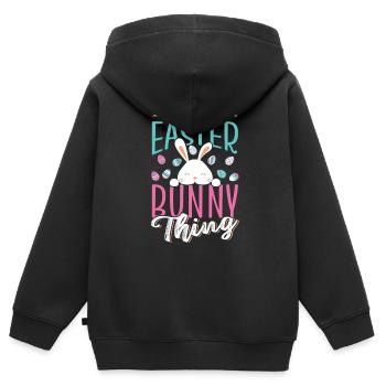 Es Ist Eine Osterhasensache Ostern Osterfest - Kinder Premium Organic Zip Hoodie - Schwarz - Hinten - AI Model Kid Male (0cm)