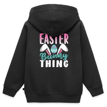 Es Ist Eine Osterhasensache Osterfest Ostern - Kinder Premium Organic Zip Hoodie - Schwarz - Hinten - AI Model Kid Male (0cm)
