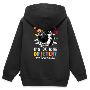 Autismus Geschenk Autist Asperger ADHS Autism - Kinder Premium Organic Zip Hoodie - Schwarz - Hinten - AI Model Kid Male (0cm)