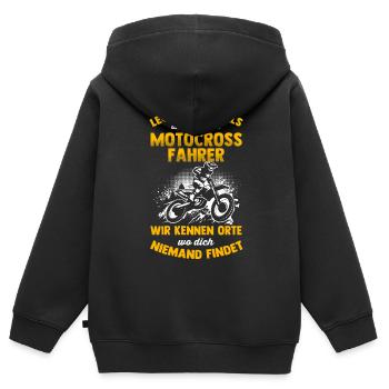 Motocross Geschenk Für Enduro Supermoto Dirt Bike - Kinder Premium Organic Zip Hoodie - Schwarz - Hinten - AI Model Kid Male (0cm)